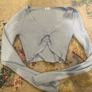 Long sleeve garage top in light blue